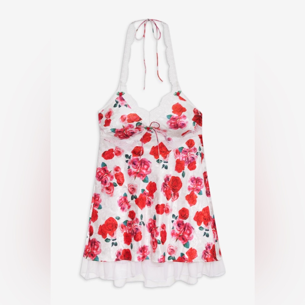 FOR LOVE & LEMONS *NWT* Floral Carol Slip Mini Dress Size XS in Red, White, Pink - Picture 6 of 9